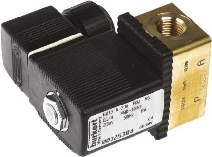 Actual product image Bürkert 2/2 way solenoid valve,G1/4 port 230Vac