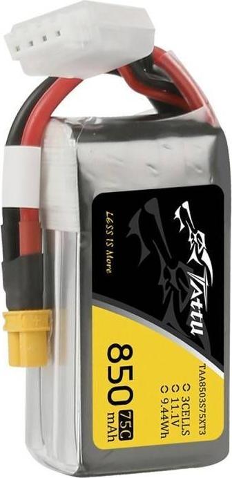 Immagine prodotto Tattu Batteria RC LiPo 850 mAh 11,1 V 75C (11.10 V, 850 mAh)