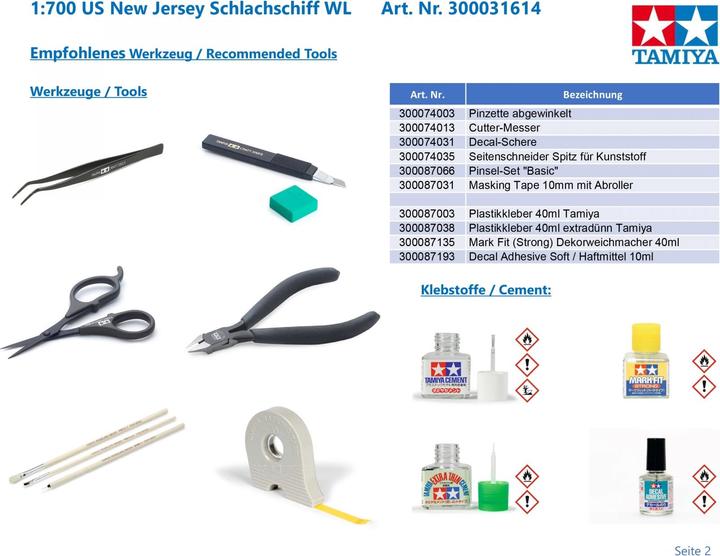 Image du produit Tamiya 1:700 US New Jersey Schlachschiff WL