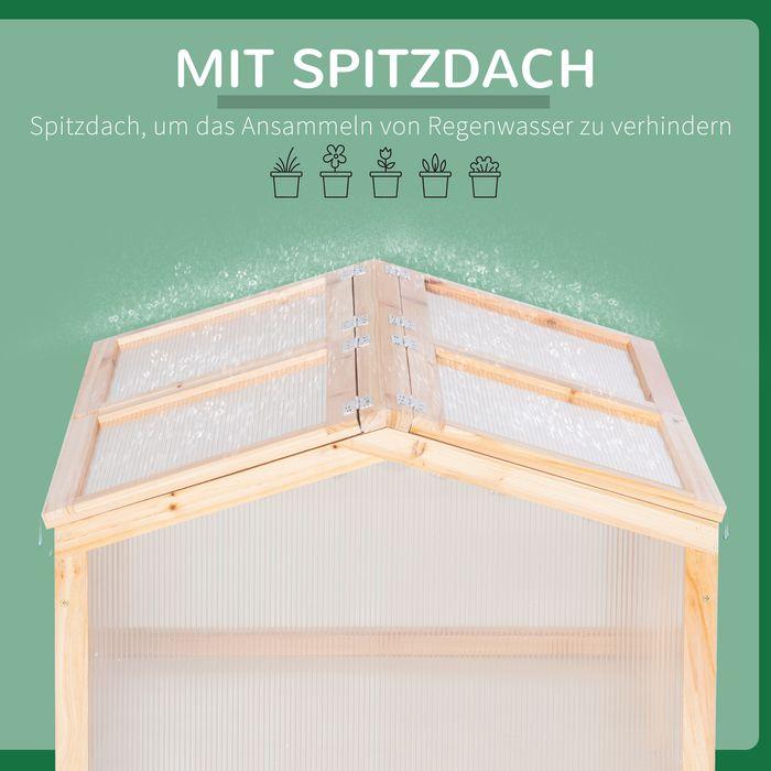 Produktbild Swisshandel24 Frühbeet Gewächshaus Treibhaus Frühbeetkasten Pflanzenbeet mit Abdeckung aus Holz und Polycarbonat w