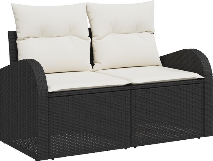 Produktbild VidaXL 5-teiliges Garten Sofa Set mit Kissen Schwarz Poly Rattan