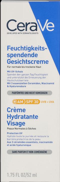 Energie-Label CeraVe Feuchtigkeitsspendende Gesichtscreme SPF30, 52 ml (52 ml, SPF 30)