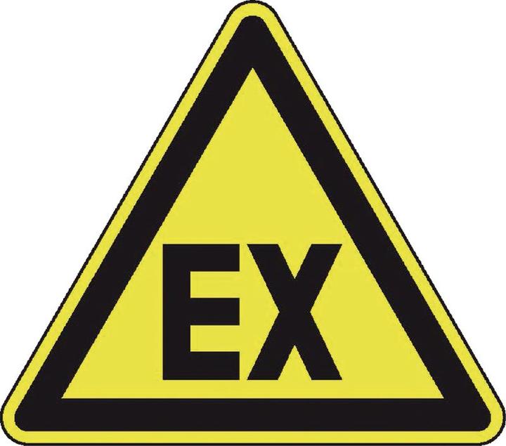 BRW Warnschild Explosionsfähige Atmosphäre - 10 cm