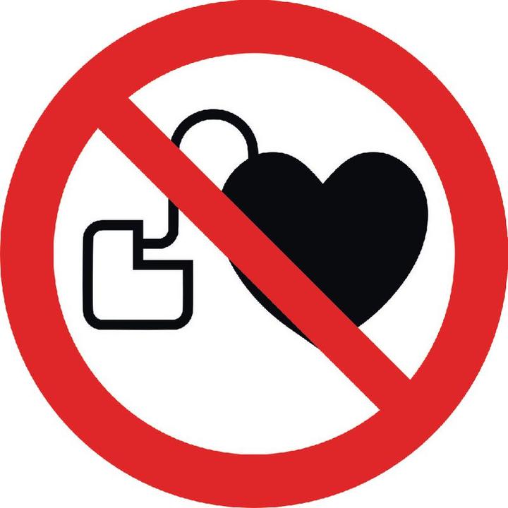 Image du produit BRW Panneaux d'interdiction Interdit aux personnes portant un stimulateur cardiaque - Ø 10 cm