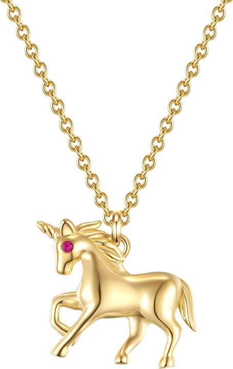 Actual product image Glanzstücke München Kinder Einhorn Sterling Silber Zirkonia Gelbgold 35,0 cm Basiskette + 7,5 cm Verlängerung - 30436 (Sterling Silver)