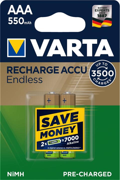 Produktbild Varta Endless (2 Stk., AAA, 550 mAh)