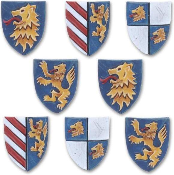 Tabletop-Art Zubehör Ritterschilde Set 1 - Löwen 8 Teile