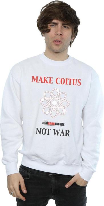 Actual product image Dam Mens Make Coitus Not War Cotton Sweatshirt (4XL)