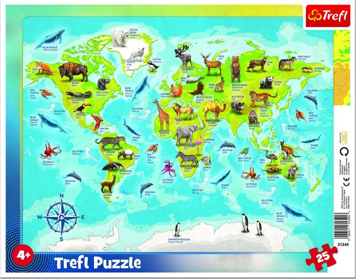 Produktbild Trefl Das Rahmenpuzzle für die Kleinsten besteht aus 25 Puzzles und einem Block mit Rahmen, der beim Zusam (25 Teile)