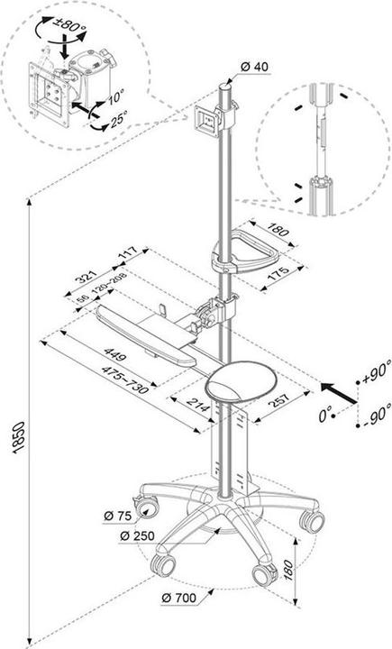 Immagine prodotto Neomounts Fpma-Mobile1800 (Pavimento, 27")