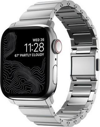 Actual product image Nomad Stainless steel band -terÃƒÂ¤sranneke, Apple Watch 41 / 40 /, hopea (Stainless steel, Apple Watch Series 9)