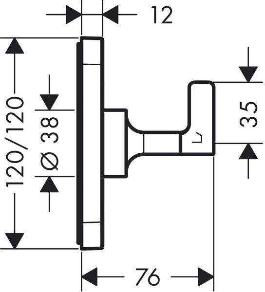 Actual product image hansgrohe AXOR CITTERIO E Trio/Quattro waste/changeover valve, concealed 12x12 chrome
