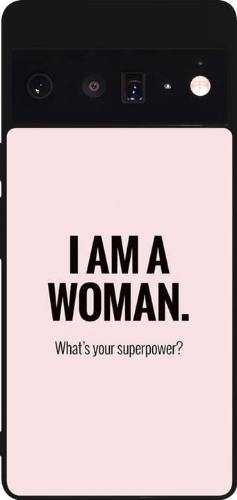 Actual product image PhoneLook Coque Silicone rigide noir I am a woman (Google Pixel 6 Pro)
