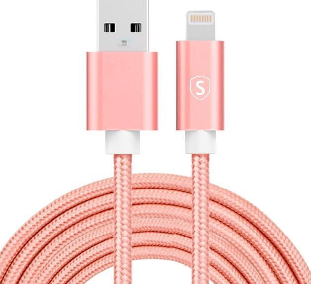 Produktbild SIGN USB to Lightning Cable, 2.1A, 3m, Nylon - Pink (3 m)