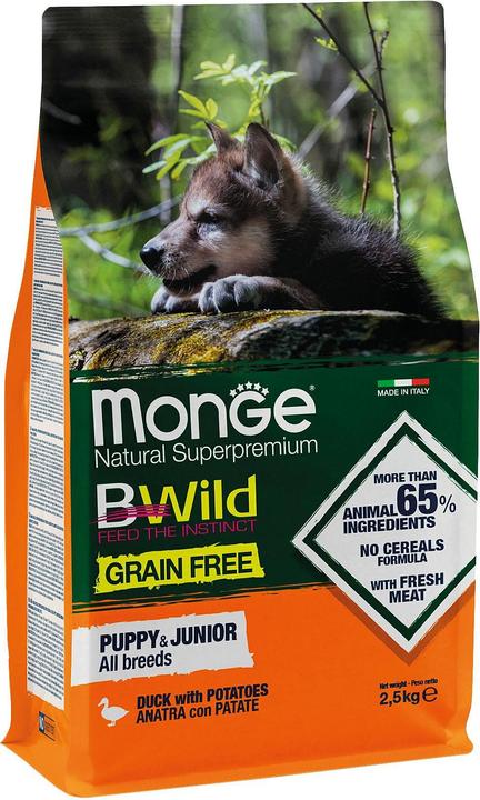 Actual product image Monge Grain Free Puppy & Junior Duck (Puppy + kitten, 4 pcs., 2500 g)