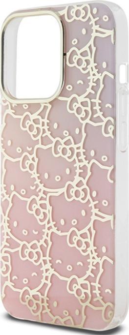 Actual product image Hello Kitty HKHCP15XHCHPEP iPhone 15 Pro Max 6.7" różowy/pink hardcase IML Gradient Electrop Crowded (Apple iPhone 15 Pro Max)