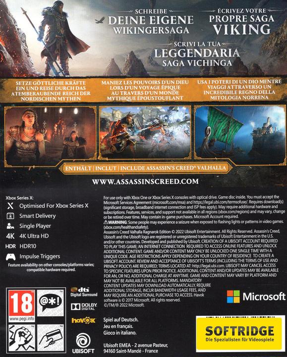 Image du produit Ubisoft Assassin's Creed : Valhalla - Édition Ragnarok (Xbox One X, Xbox One S, Xbox Series X, Multilingue)