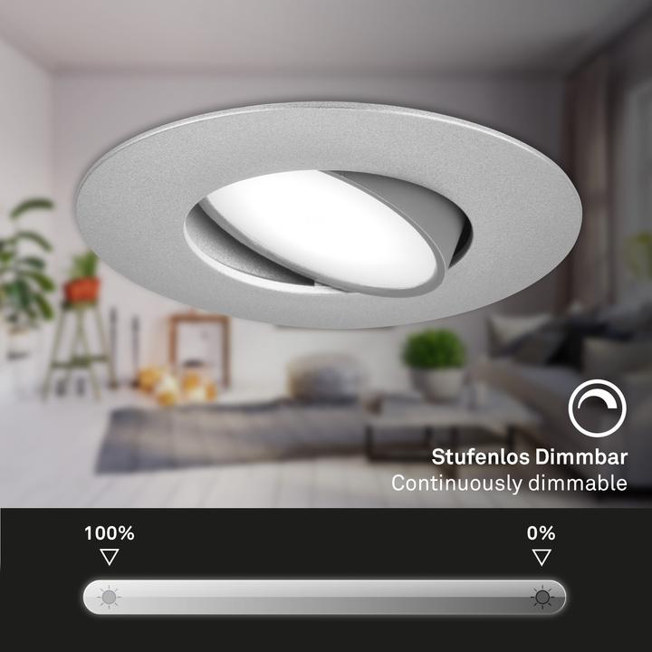 Immagine prodotto Briloner Apparecchi da incasso a LED, set di 3, IP65, cromo opaco, 3xLED board/4.9W (480 lm)