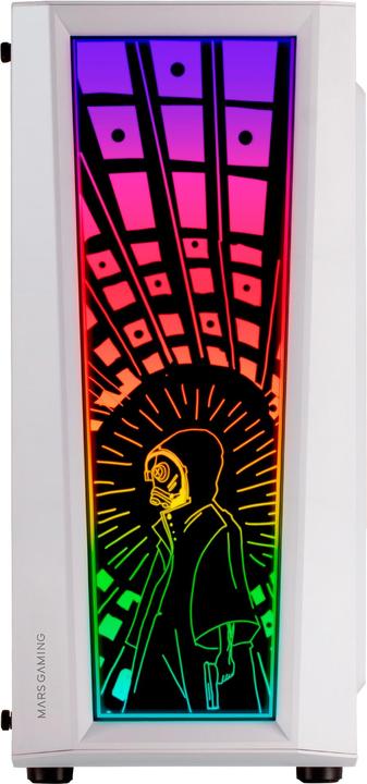 Actual product image Mars Gaming Boitier Moyen Tour ATX MC-ART RGB avec panneaux vitrés (Blanc) (mATX, Mini-ITX, ATX)