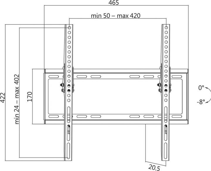 Produktbild LogiLink TV Wandhalterung (Wand, 55", 35 kg)