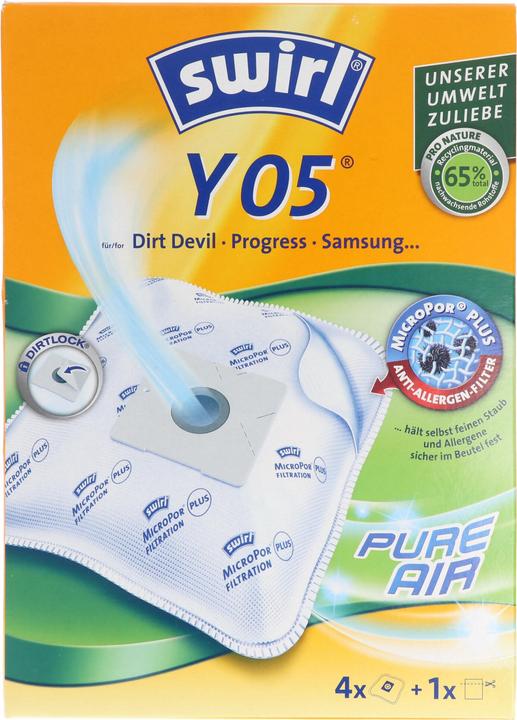 Actual product image Swirl Vacuum Cleaner Bag Y05 MicroPor Plus for Grundig, Dirt Devil, Progress and Samsung Vacuum Cleaners