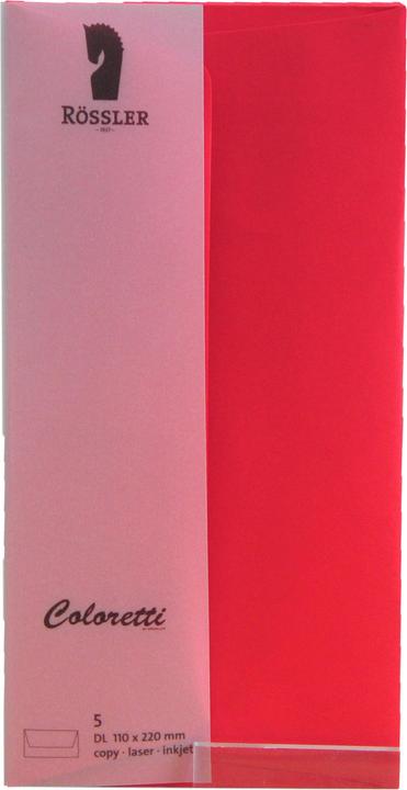 Produktbild Magni Briefumschläge Coloretti DL 5er Klatschmohn (220 x 110 mm, 5 x)