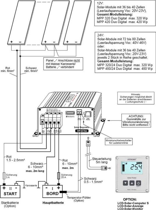 Image du produit Votronic 11710 MPP 165 Duo Digital (version marine) 10A MPPT Dual régulateur de charge solaire 12V