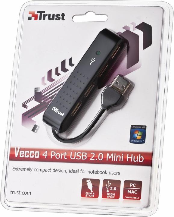 Produktbild Trust Mini USB 2.0 Hub (USB-A, 4 Ports)