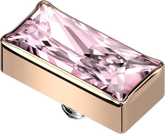 Produktbild Star Piercing Dermal Anchor rechteck rosegold Kristall pink (Titan G23, ohne Messing)