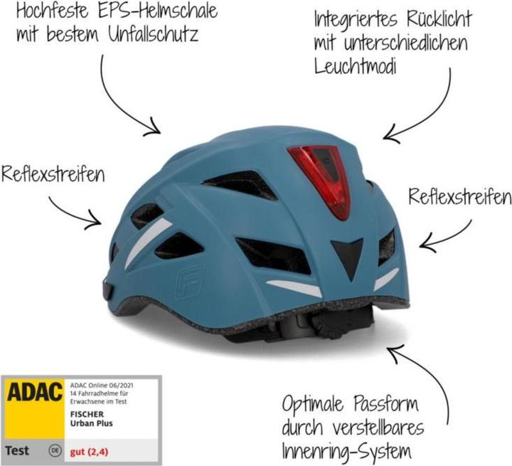 Produktbild Fischer Fahrradhelm Urban Plus Chicago S/M (52 - 59 cm)