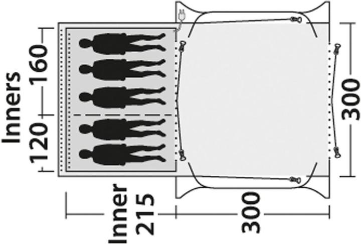 Actual product image Outwell Milestone Nap Drive-Away Tent (Awning, 16.90 kg, 5 persons)
