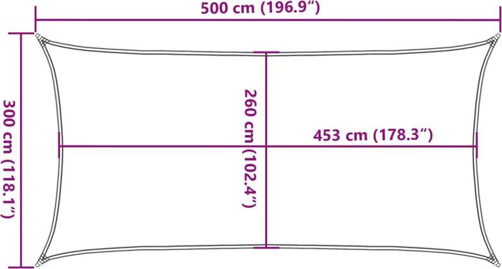 Actual product image VidaXL Sonnensegel farbe 100% Polyester Oxford (5 x 3 m)