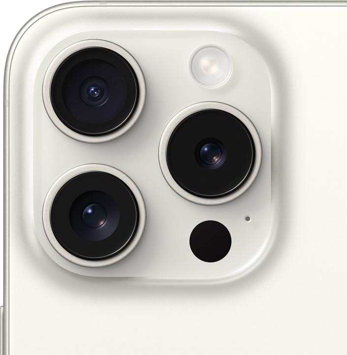 Produktbild Apple iPhone 15 Pro (128 GB, White Titanium, 6.10", SIM + eSIM, 48 Mpx, 5G)