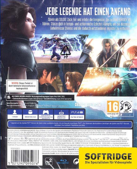 Produktbild Square Enix Crisis Core Final Fantasy VII Reunion (PS4, DE)
