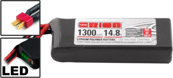 Image du produit Team Orion LiPo 1300 4S 14,8V 50C Dean's (14.80 V, 1300 mAh)