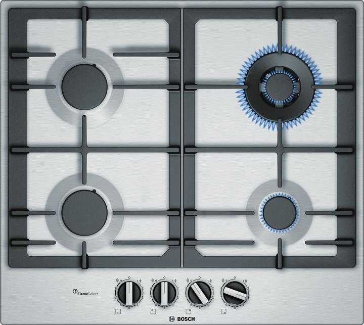 Produktbild Bosch Hausgeräte Serie 6 PCH6A5B90 Kochfeld, Edelstahl Integriert Gaskochfeld 4 Zone(n)