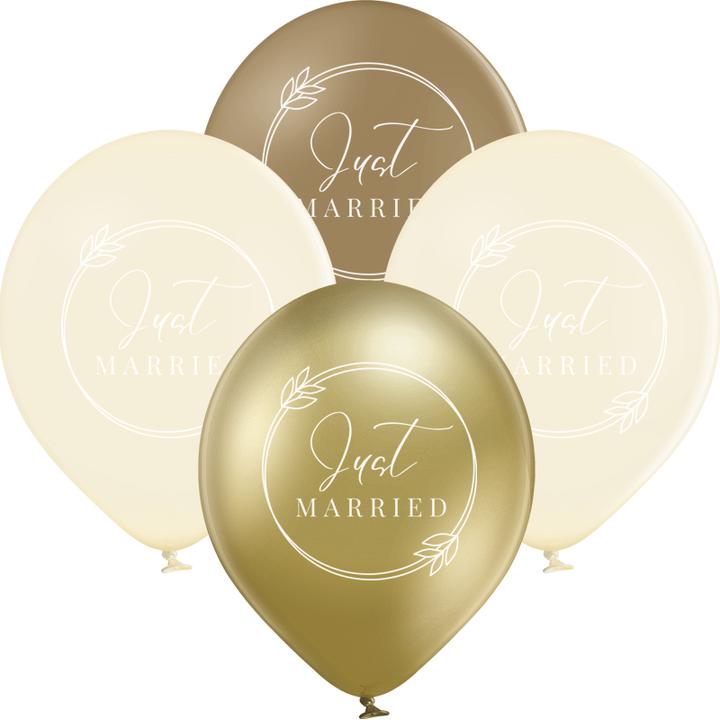 Image du produit bonacker ballonversand Ballons Just Married Boho champagne - Qualité supérieure en caoutchouc naturel (25 x)