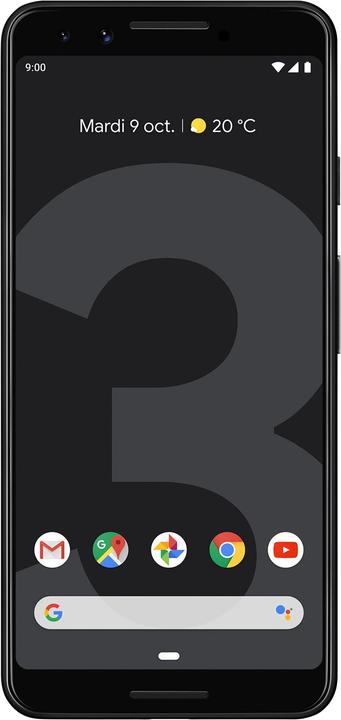 Produktbild Google Pixel 3 (128 GB, Just Black, 5.50", Single SIM, 12.20 Mpx, 4G)