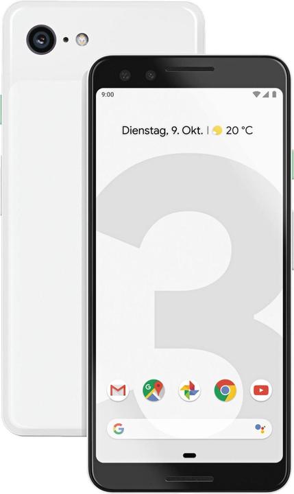 Produktbild Google Pixel 3 (64 GB, Clearly White, 5.50", Single SIM, 12.20 Mpx, 4G)