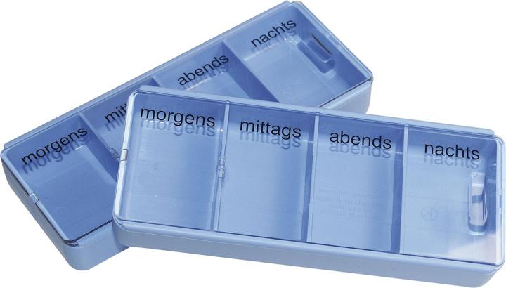 Actual product image Supair Tablet box large 1 day 4 compartments german/french/italian blue