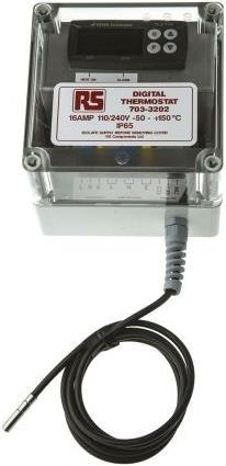 Actual product image Rs Pro Digital thermostat with PTC sensor