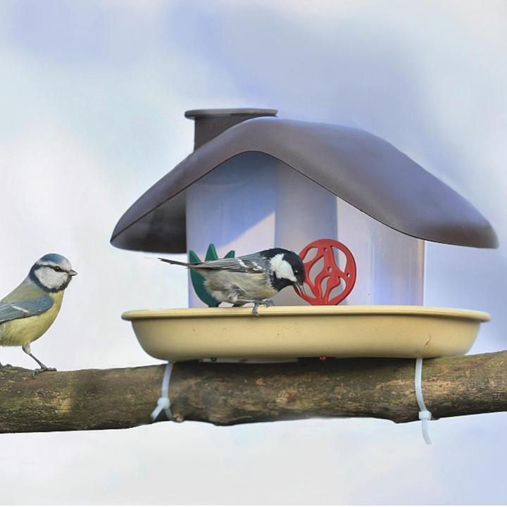 Produktbild Plastia Vogelfutterhaus Domek anthrazit Masse: 21x16x15 cm, Kunststoff