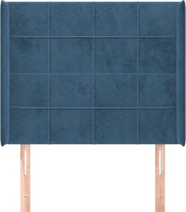 Produktbild VidaXL Kopfteil mit Ohren Dunkelblau 103x16x118/128 cm Samt,Farbe (103 x 16 x 128 cm)