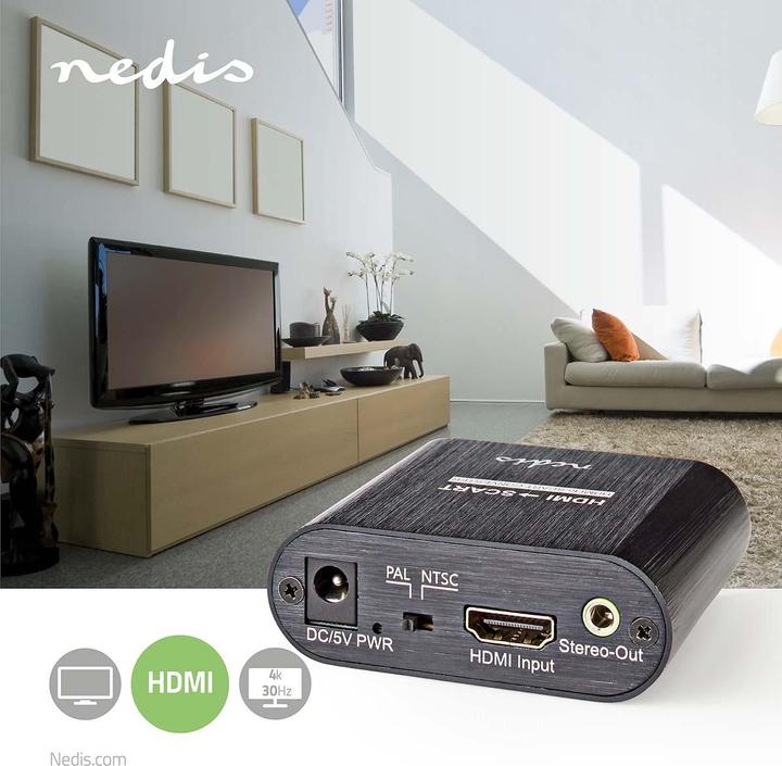 Image du produit Nedis Convertisseur HDMI ™ | Entrée HDMI™ | Péritel femelle | 1 voie | 480i | 18 Gbps | Métal | Anthracite (0.06 m, HDMI)