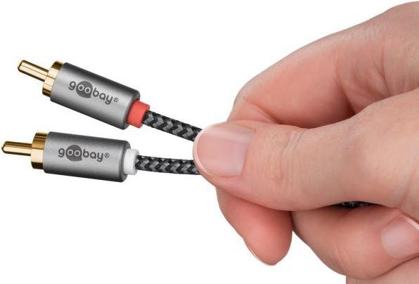 Produktbild Goobay Stereo-Cinchkabel, 1 m, Sharkskin Grey (1 m, Cinch)