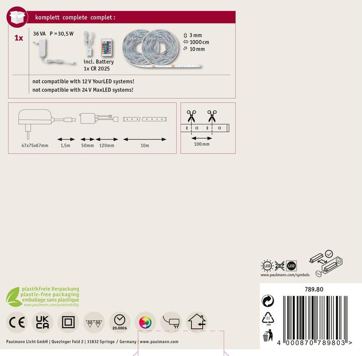 Actual product image Paulmann SimpLED (RGB, 1000 cm, Indoor)