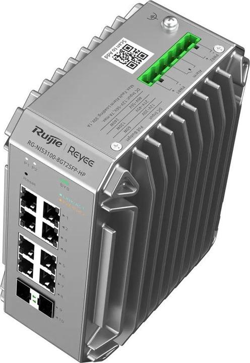 Ruijie Reyee Reyee 10-port true industrial switch, 8x Gbit, 2x SFP, up to 80°C (10 Ports)