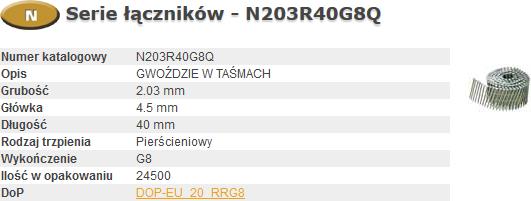Image du produit Bostitch GWOŹDZIE N55 2,03-40 R GAL8 Q