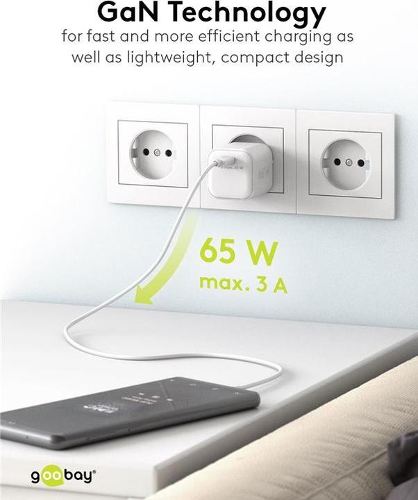 Immagine prodotto Goobay Caricabatterie Rapido USB-C Nano con tecnologia GaN (65 W)