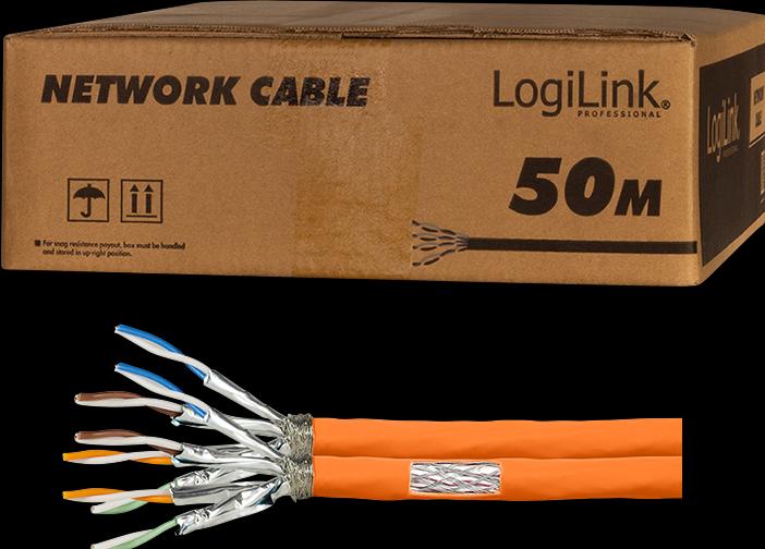 Produktbild LogiLink CPV0065 - Cat.7 Verlegekabel S/FTP 1000 MHz duplex orange 50 m - Verlegekabel - (S/FTP, CAT7, 50 m)